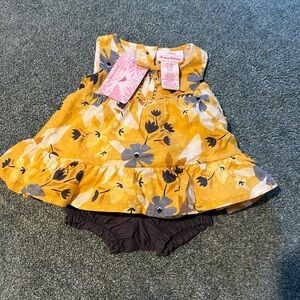 Tommy Bahama Yellow Floral Diaper Cover Set